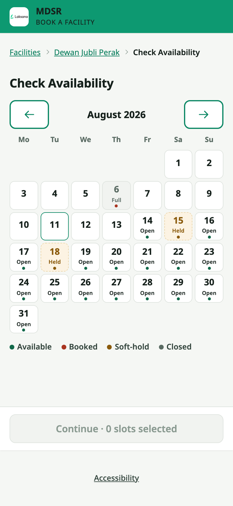 Check real availability