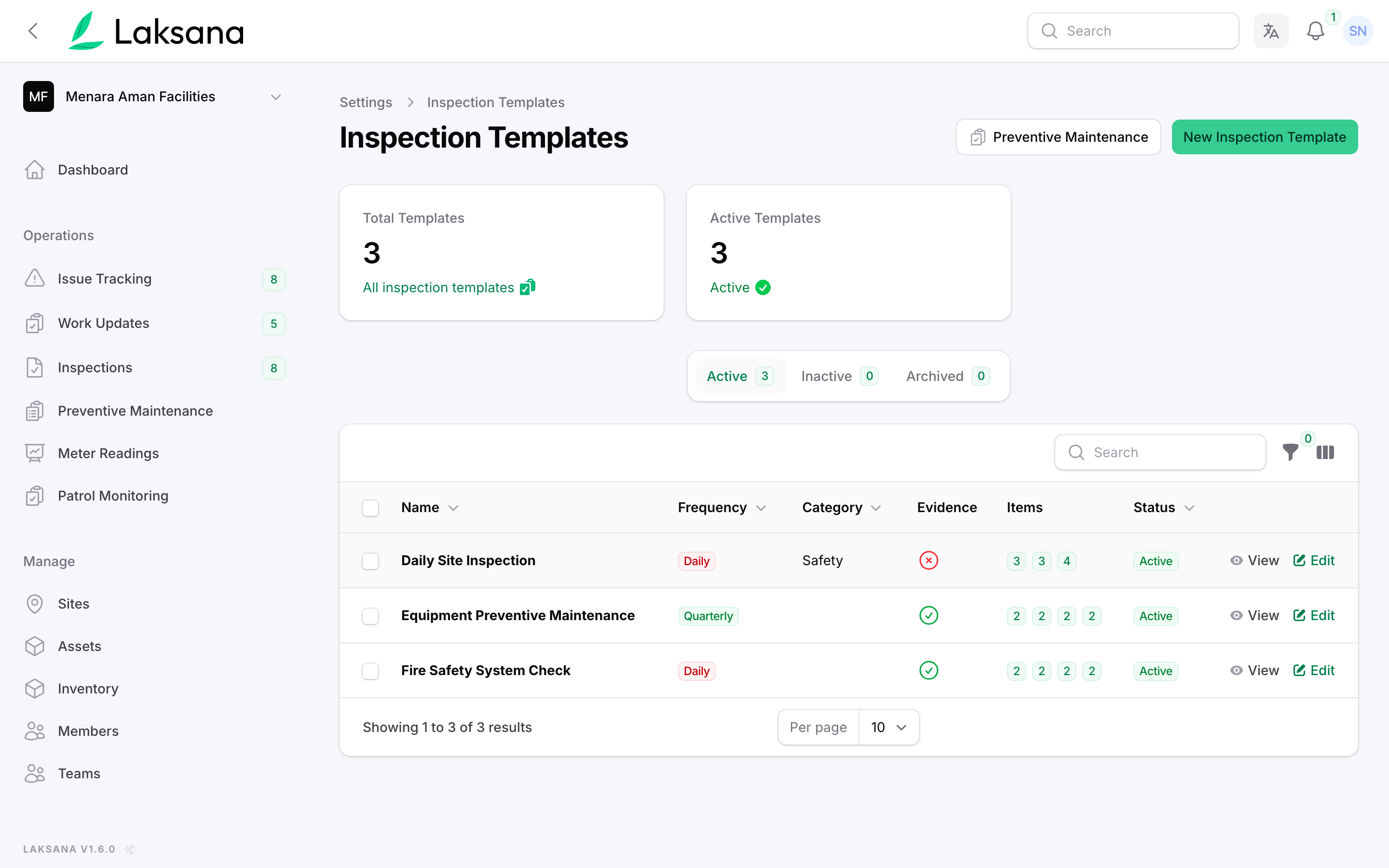 Create an area template