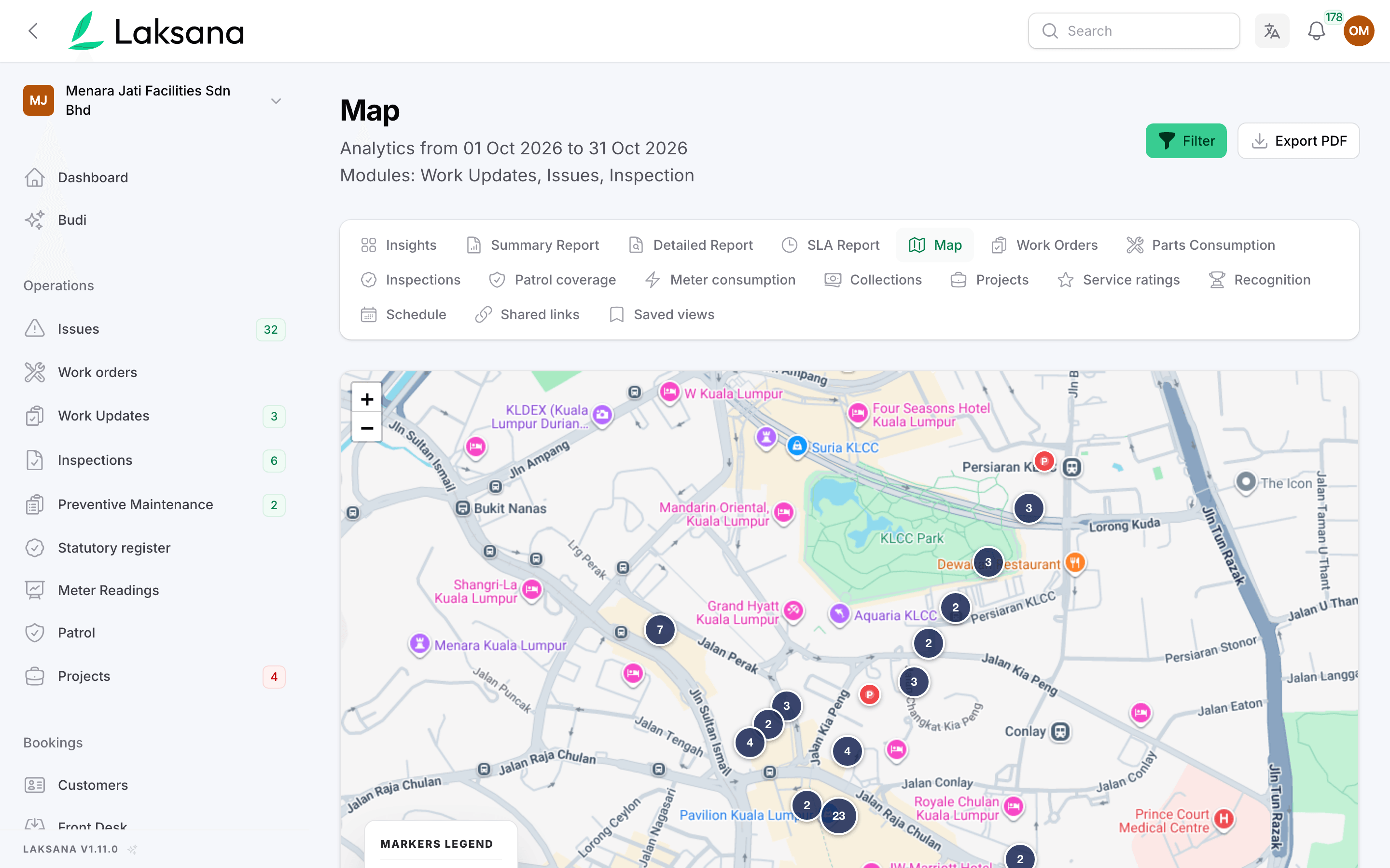 All your sites on one map