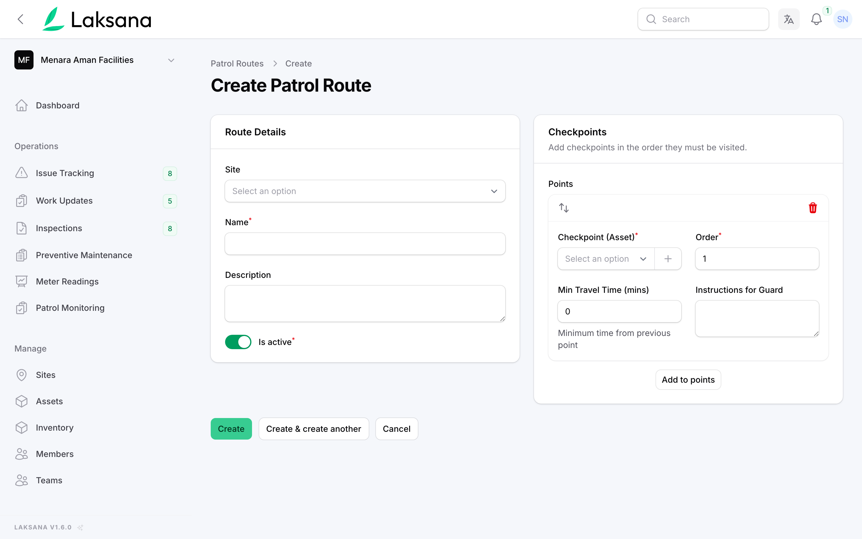 Create a route
