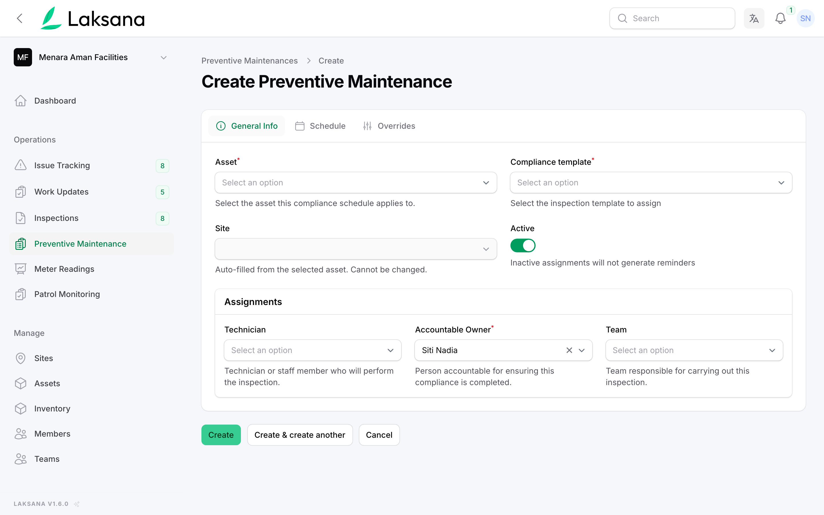 Schedule the maintenance