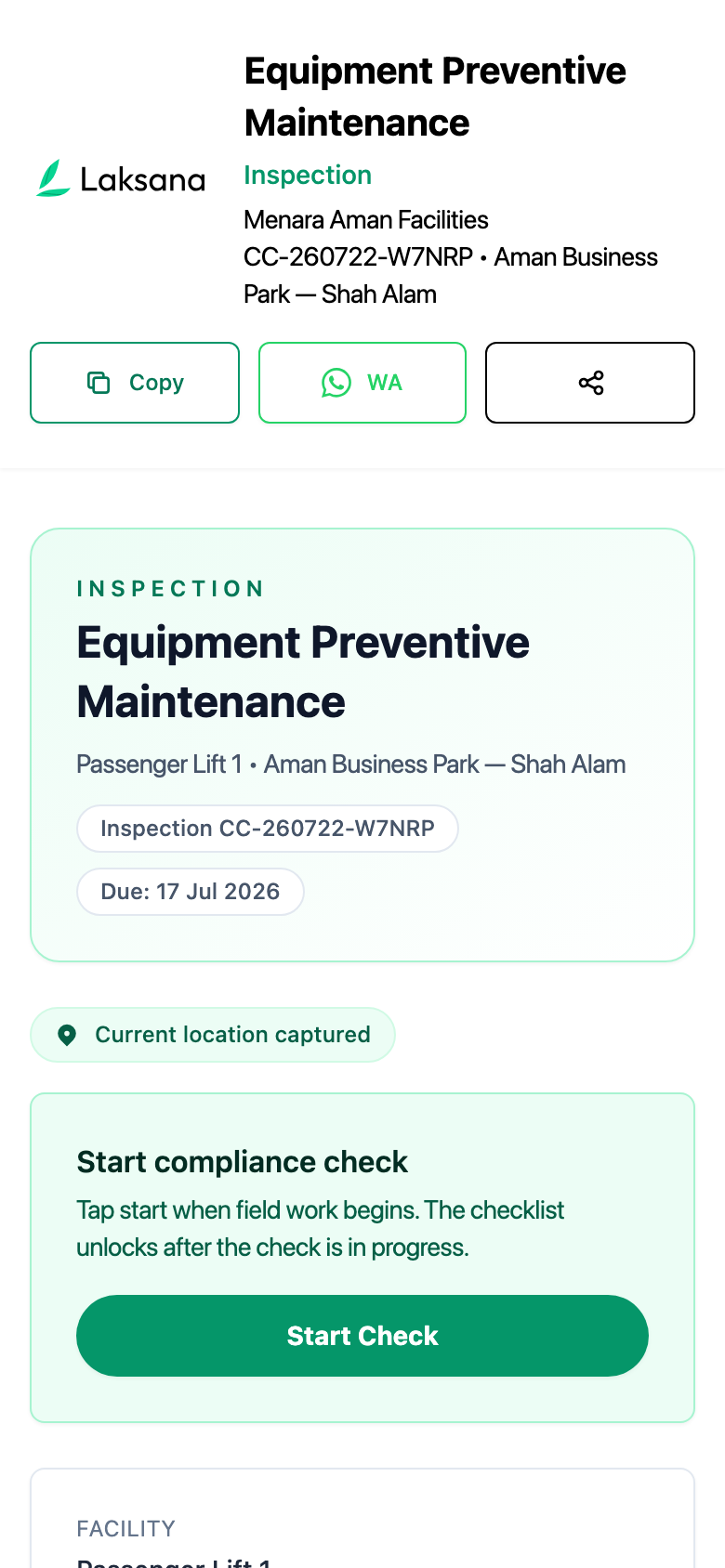 Open the inspection