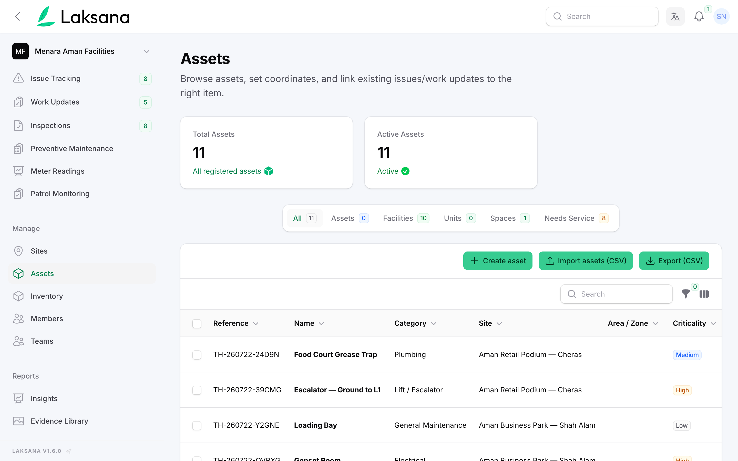 Browse assets