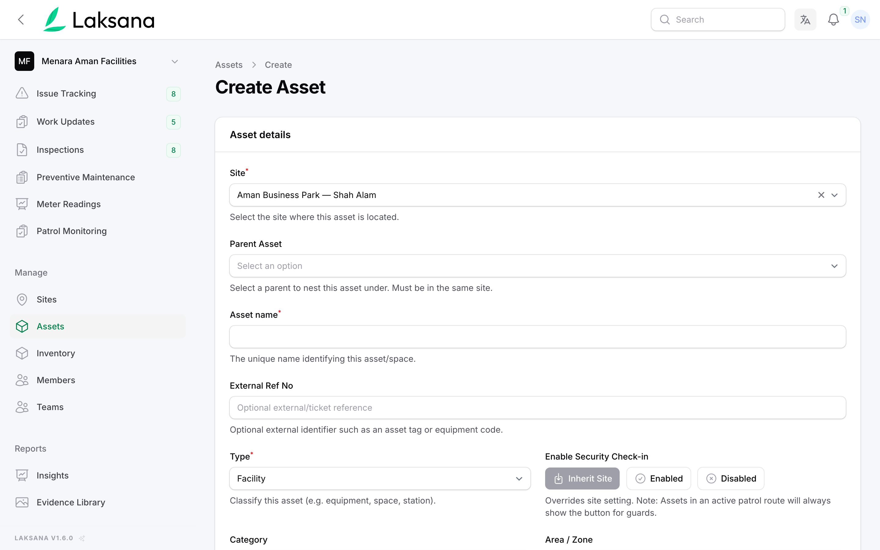 Create an asset