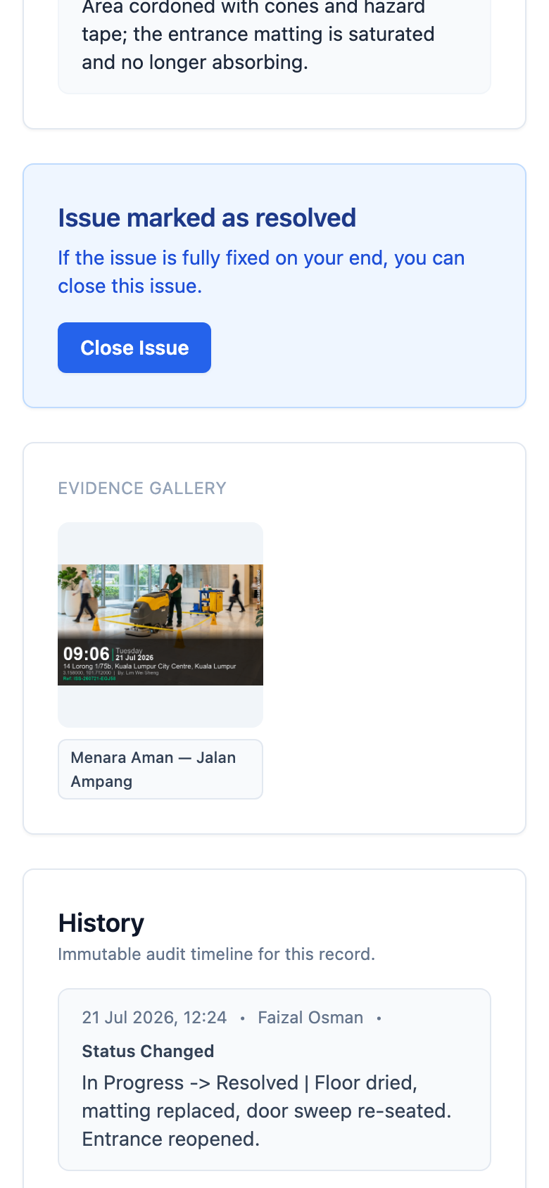 Assignee takes action