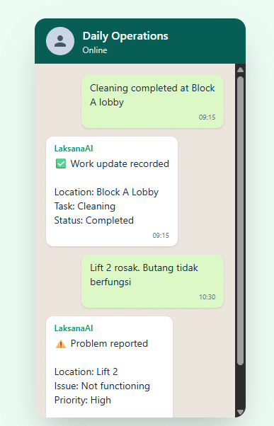 Laksana - How it works - 1-Send a Message or Photo