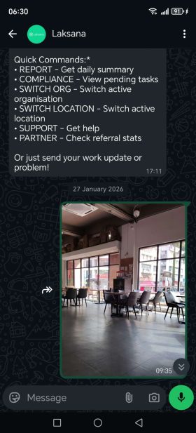 Send a Message or Photo to Laksana AI